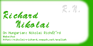 richard nikolai business card